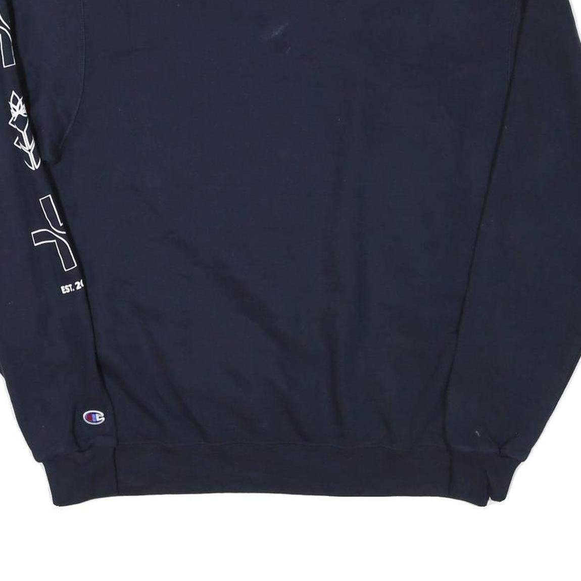 CHAMPION Mens Navy The Biggest Little Dispensary Crew Neck L Sweatshirt Cotton