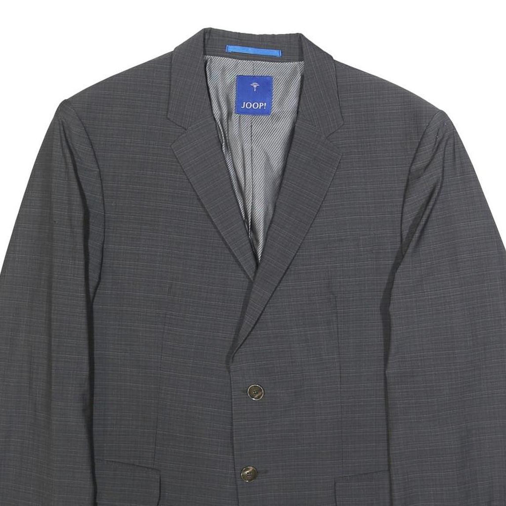 JOOP! Mens Grey Classic Jacket M Woven Plain Formal Button Closure