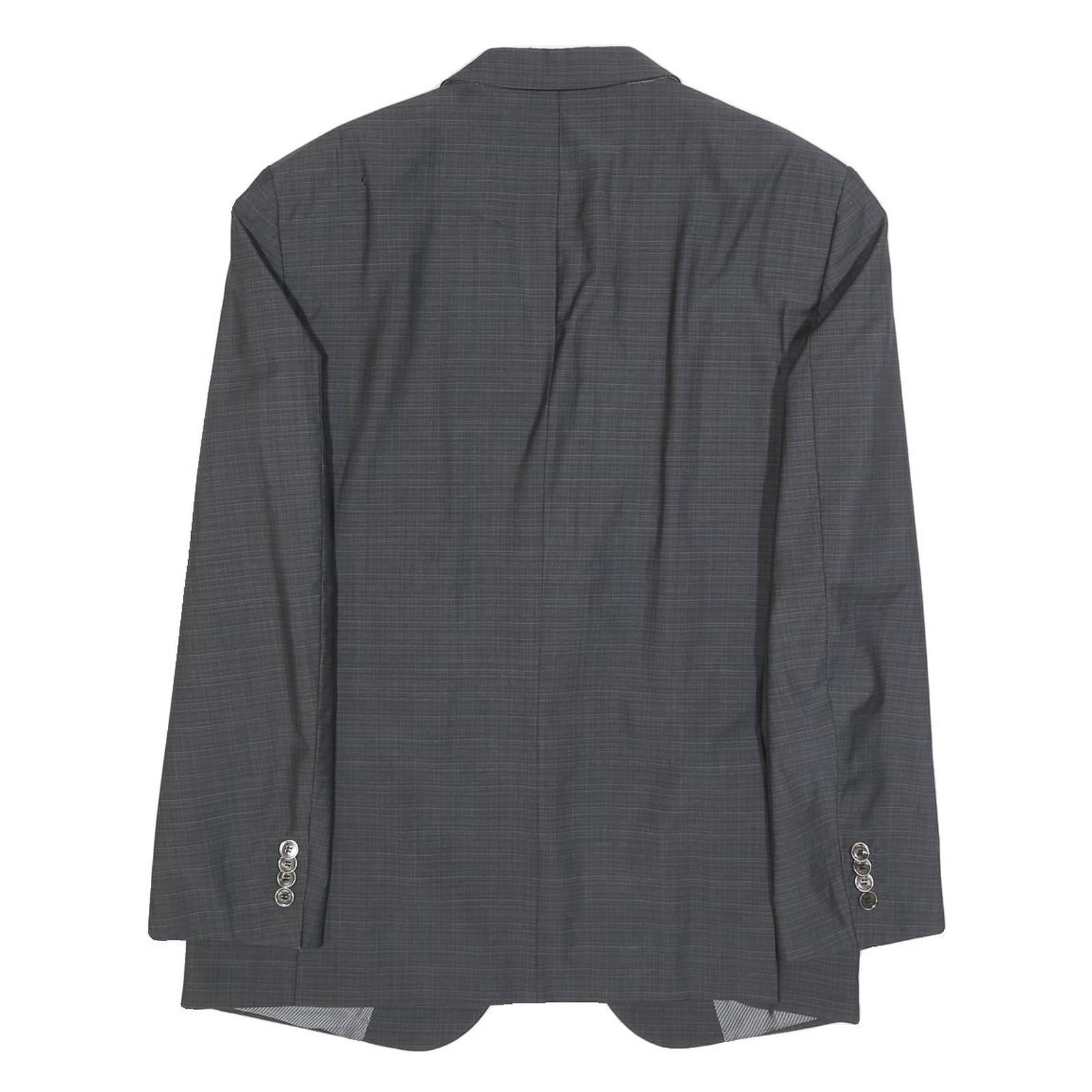 JOOP! Mens Grey Classic Jacket M Woven Plain Formal Button Closure