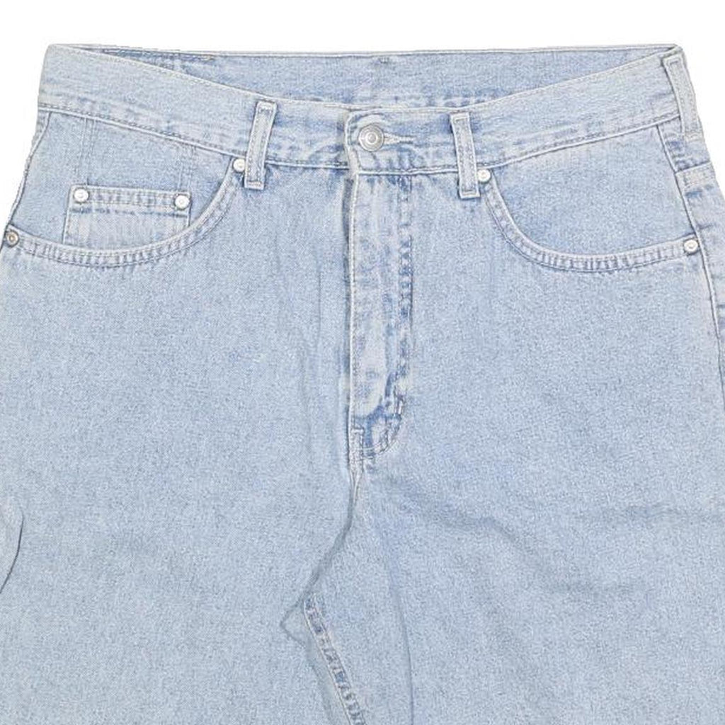 GREEN LABEL BY HIS Mens Shorts Blue Denim Casual M W32 Cotton Blend Relaxed Fit