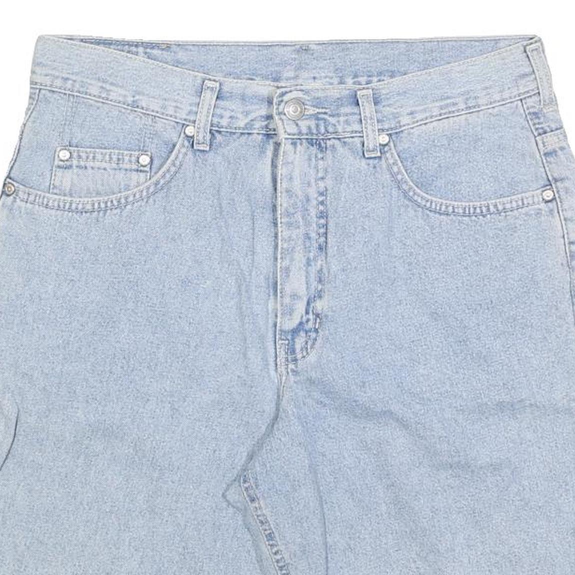 GREEN LABEL BY HIS Mens Shorts Blue Denim Casual M W32 Cotton Blend Relaxed Fit