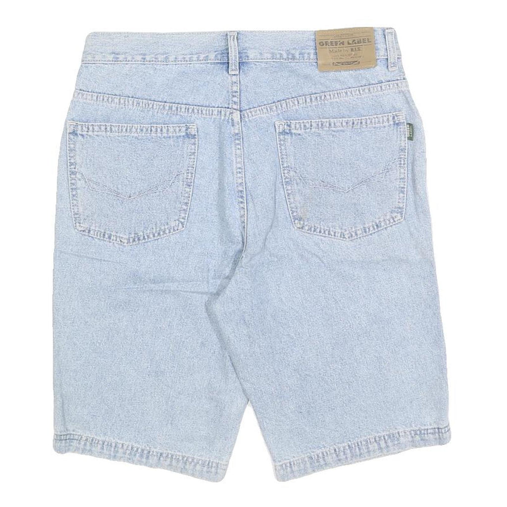 GREEN LABEL BY HIS Mens Shorts Blue Denim Casual M W32 Cotton Blend Relaxed Fit