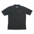 KAPPA Mens Black Short Sleeve Plain M Cotton Polo Shirt Casual Basic