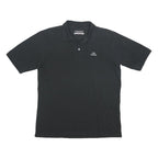 KAPPA Mens Black Short Sleeve Plain M Cotton Polo Shirt Casual Basic