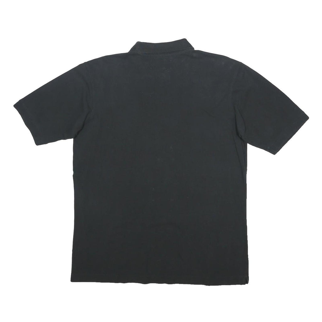 KAPPA Mens Black Short Sleeve Plain M Cotton Polo Shirt Casual Basic