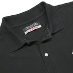 KAPPA Mens Black Short Sleeve Plain M Cotton Polo Shirt Casual Basic