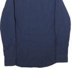 TOMMY HILFIGER Mens Navy Plain Shirt L Classic Cotton Blend Long Sleeve Button