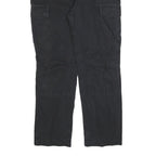 SUPERCREO Mens Black Cotton Blend Regular Cargo Trousers W32 L30 Utility Casual