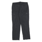 SUPERCREO Mens Black Cotton Blend Regular Cargo Trousers W32 L30 Utility Casual