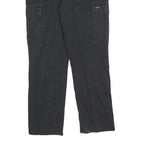 SUPERCREO Mens Black Cotton Blend Regular Cargo Trousers W32 L30 Utility Casual