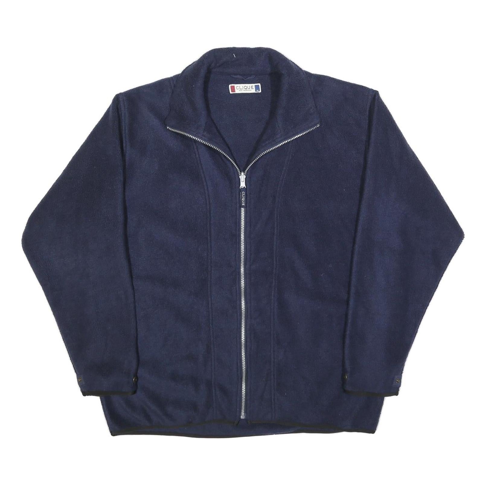 CLIQUE Mens Navy Blue Jacket M Polyester Plain Zip Casual Lightweight Outerwear