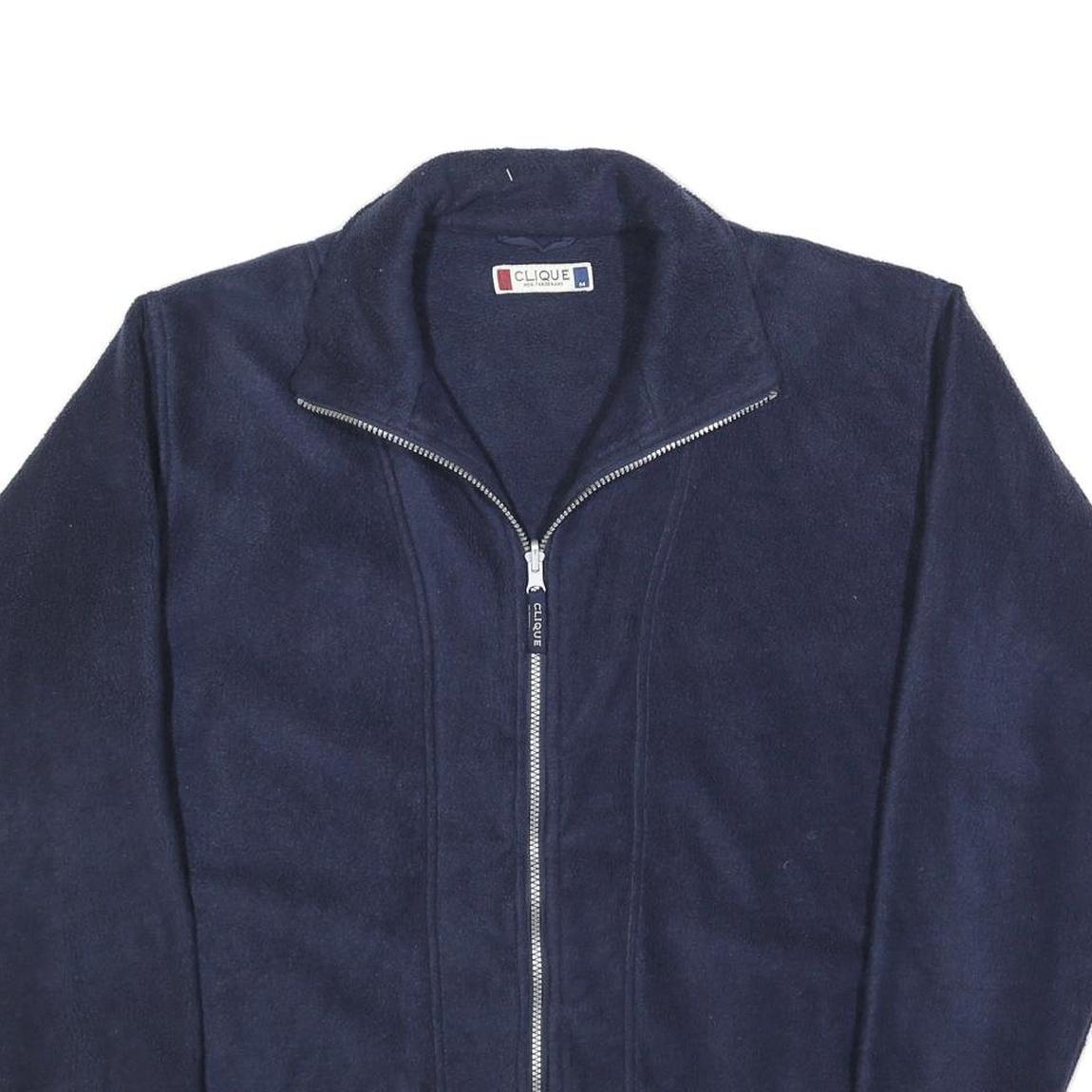 CLIQUE Mens Navy Blue Jacket M Polyester Plain Zip Casual Lightweight Outerwear