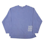 Mens Blue Sweatshirt Frosty Flowers Crew Neck L Cotton Blend Casual Pullover