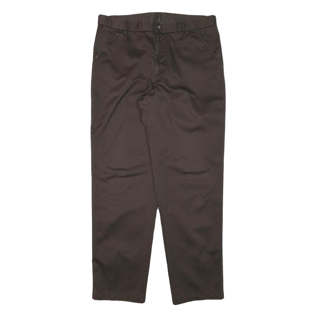 CALVIN KLEIN JEANS Mens Relaxed Brown Cotton Blend Trousers W37 L33 Casual Fit