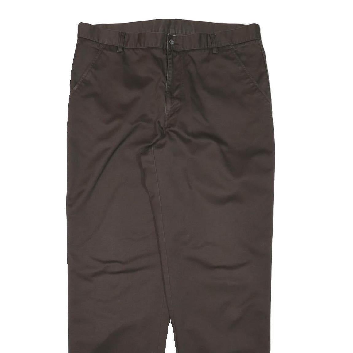 CALVIN KLEIN JEANS Mens Relaxed Brown Cotton Blend Trousers W37 L33 Casual Fit