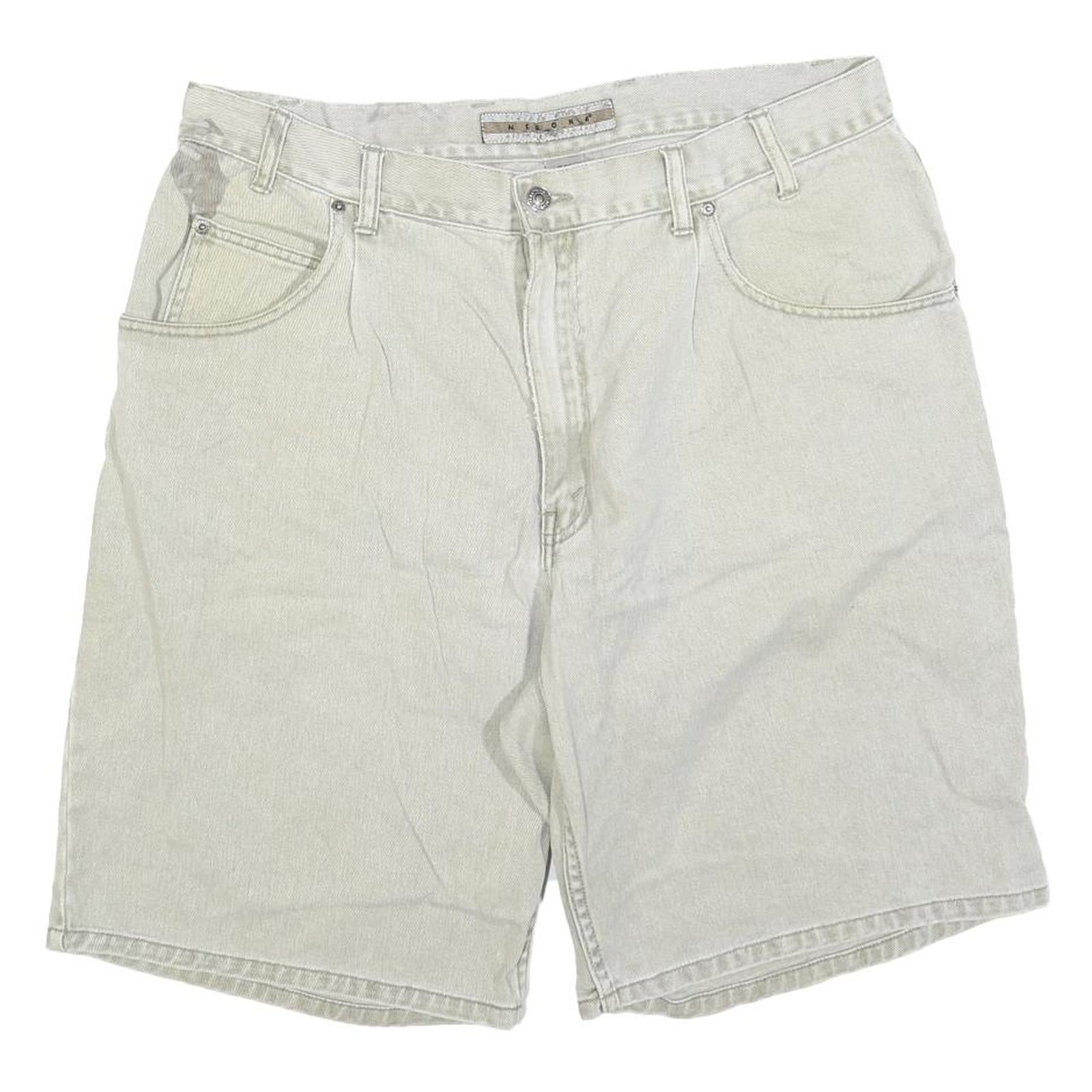 MERONA Mens Shorts Beige Casual Plain L W35 Cotton Blend