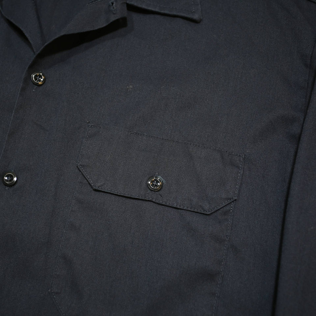 DICKIES Mens Navy Blue Work Shirt M Button Up Long Sleeve Durable