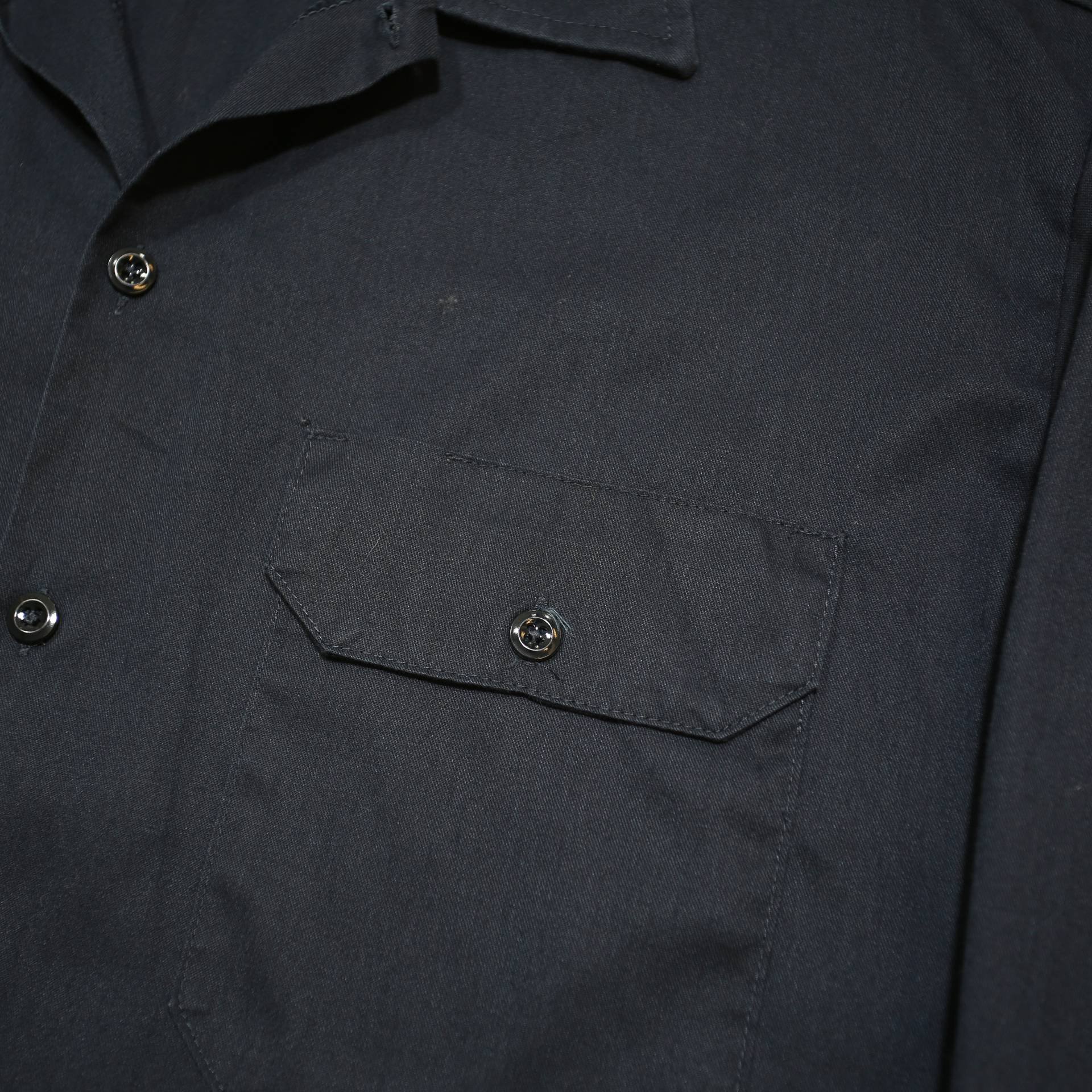 DICKIES Mens Navy Blue Work Shirt M Button Up Long Sleeve Durable