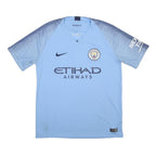 NIKE Mens Blue Manchester City Football Shirt L Short Sleeve V-Neck Sports