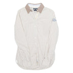 TOMMY HILFIGER Womens Shirt Beige Check Long Sleeve UK 8