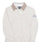 TOMMY HILFIGER Womens Shirt Beige Check Long Sleeve UK 8
