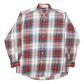 NAUTICA Mens Red Green White Plaid Shirt M Button Down Cotton Blend Classic