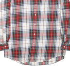 NAUTICA Mens Red Green White Plaid Shirt M Button Down Cotton Blend Classic