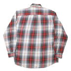 NAUTICA Mens Red Green White Plaid Shirt M Button Down Cotton Blend Classic