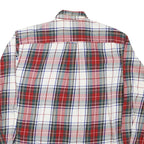 NAUTICA Mens Red Green White Plaid Shirt M Button Down Cotton Blend Classic