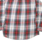 NAUTICA Mens Red Green White Plaid Shirt M Button Down Cotton Blend Classic
