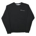 CHAMPION Mens Black Crew Neck S Cotton Blend Pullover Sweatshirt