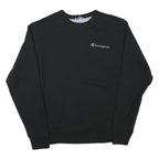 CHAMPION Mens Black Crew Neck S Cotton Blend Pullover Sweatshirt
