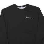 CHAMPION Mens Black Crew Neck S Cotton Blend Pullover Sweatshirt