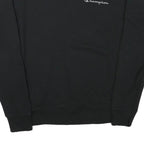 CHAMPION Mens Black Crew Neck S Cotton Blend Pullover Sweatshirt