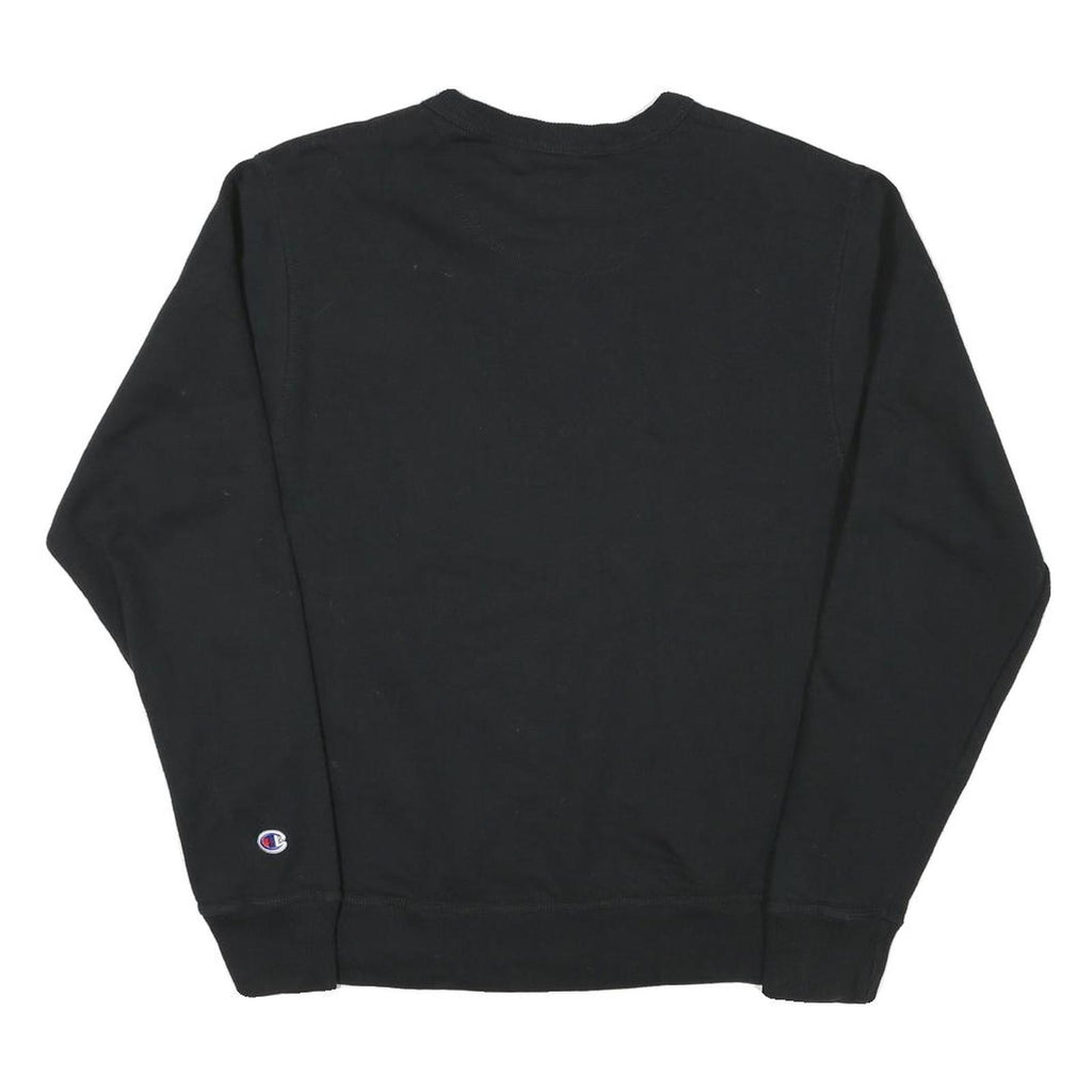 CHAMPION Mens Black Crew Neck S Cotton Blend Pullover Sweatshirt
