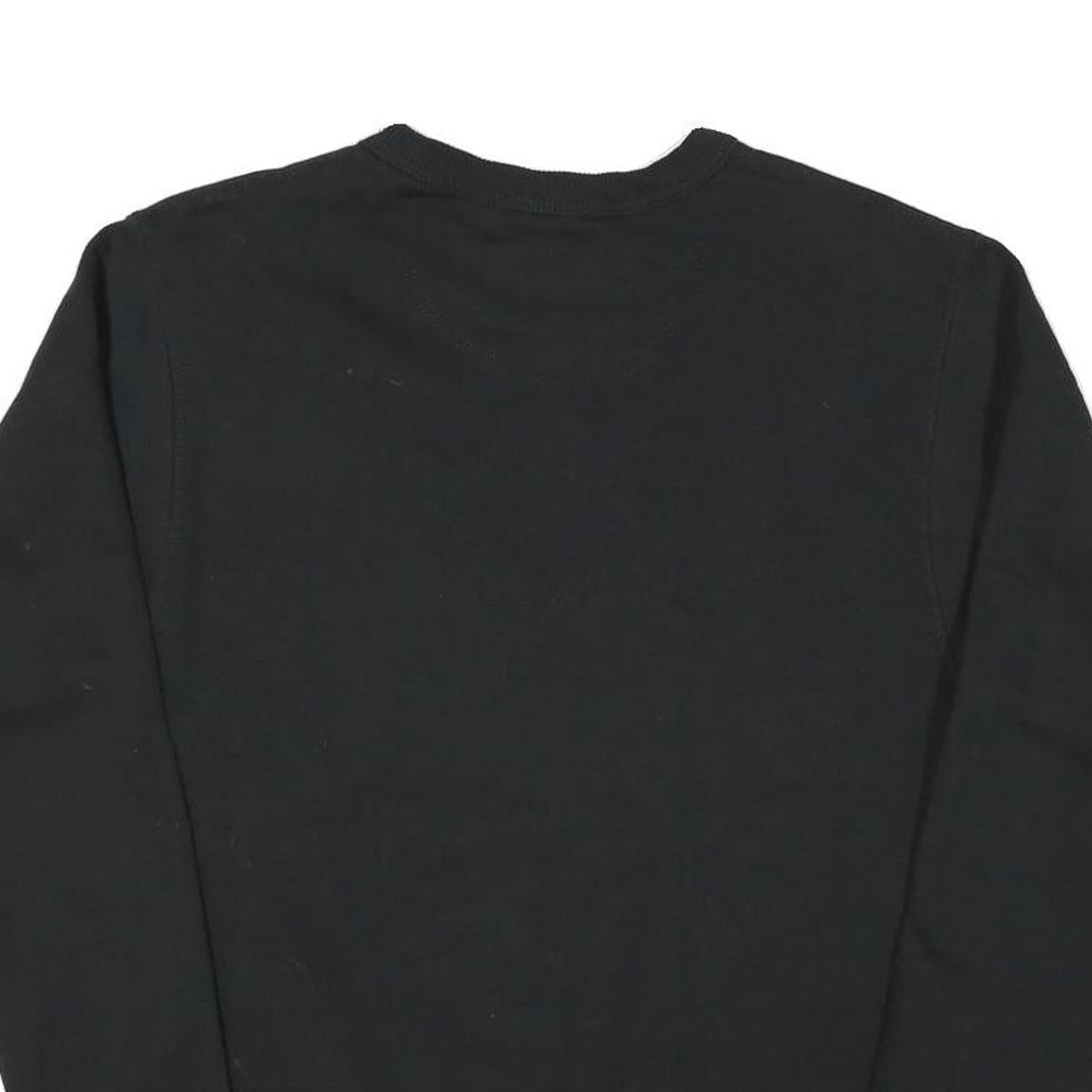 CHAMPION Mens Black Crew Neck S Cotton Blend Pullover Sweatshirt