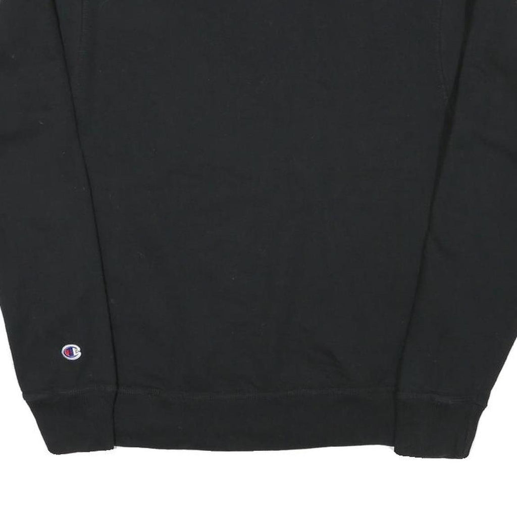 CHAMPION Mens Black Crew Neck S Cotton Blend Pullover Sweatshirt