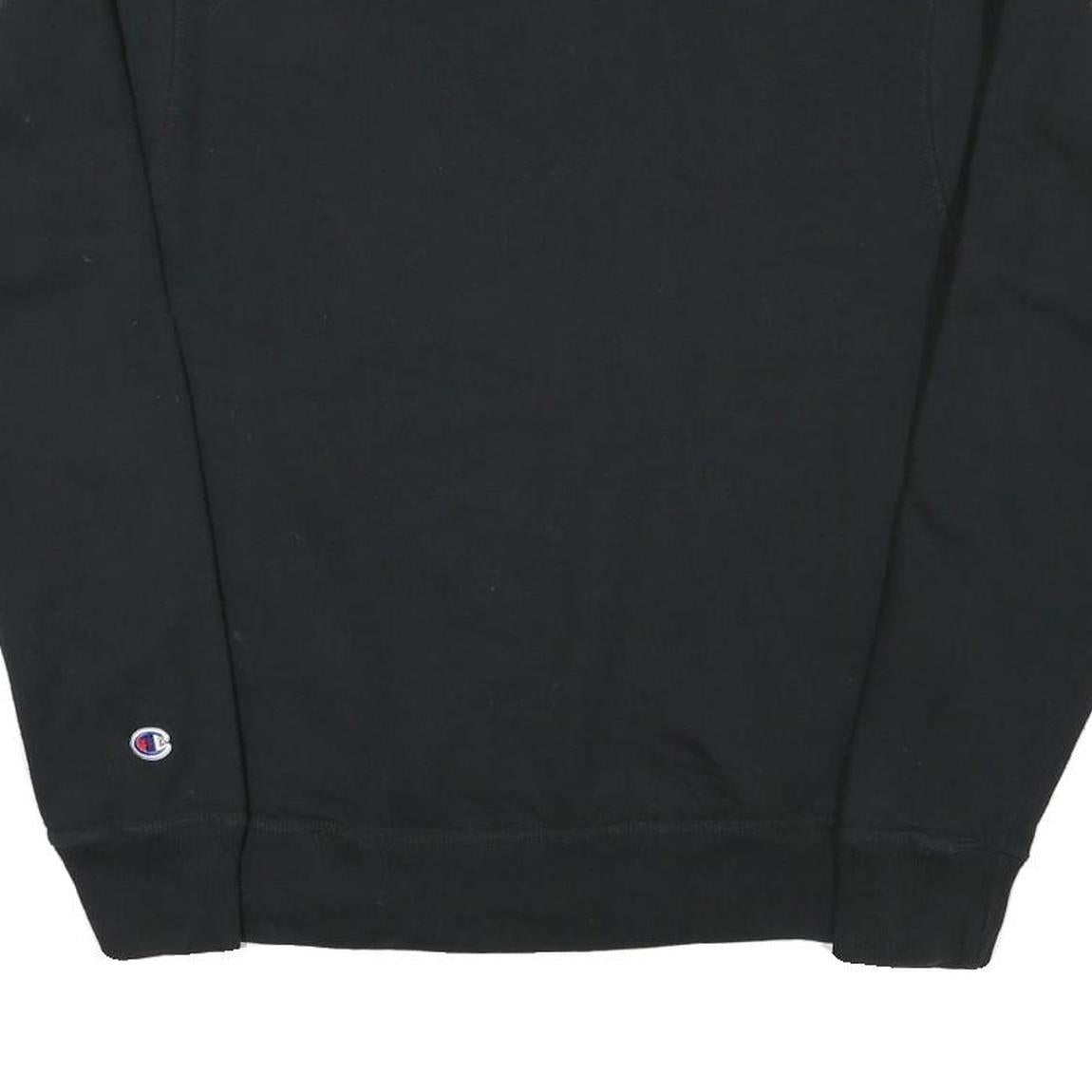 CHAMPION Mens Black Crew Neck S Cotton Blend Pullover Sweatshirt