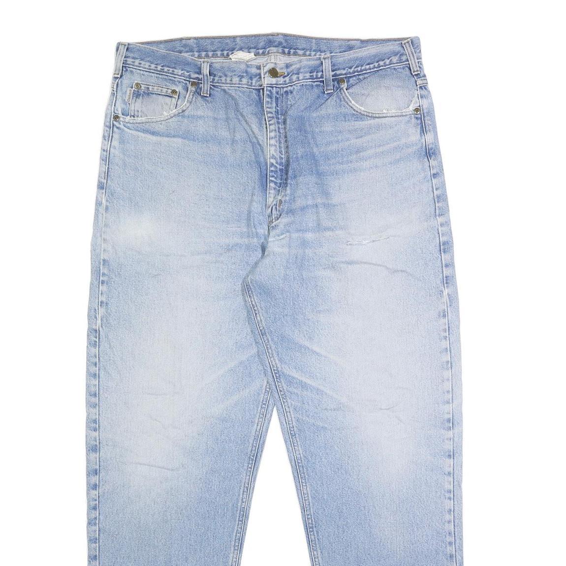 CARHARTT Mens Jeans Blue Relaxed Straight Denim Light W39 L34 Casual Workwear