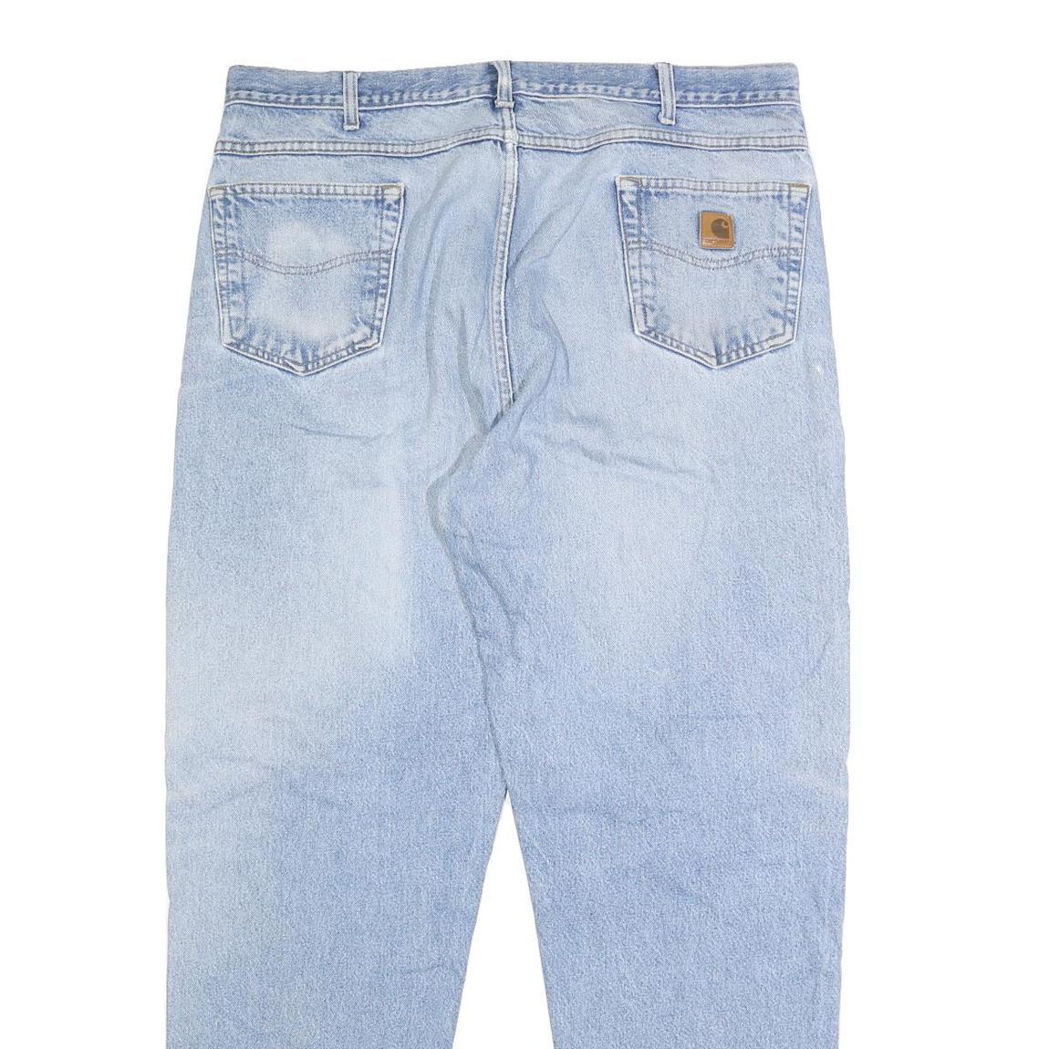 CARHARTT Mens Jeans Blue Relaxed Straight Denim Light W39 L34 Casual Workwear