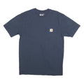 CARHARTT Mens Blue Pocket T-Shirt S Short Sleeve Crew Neck Cotton Blend Casual