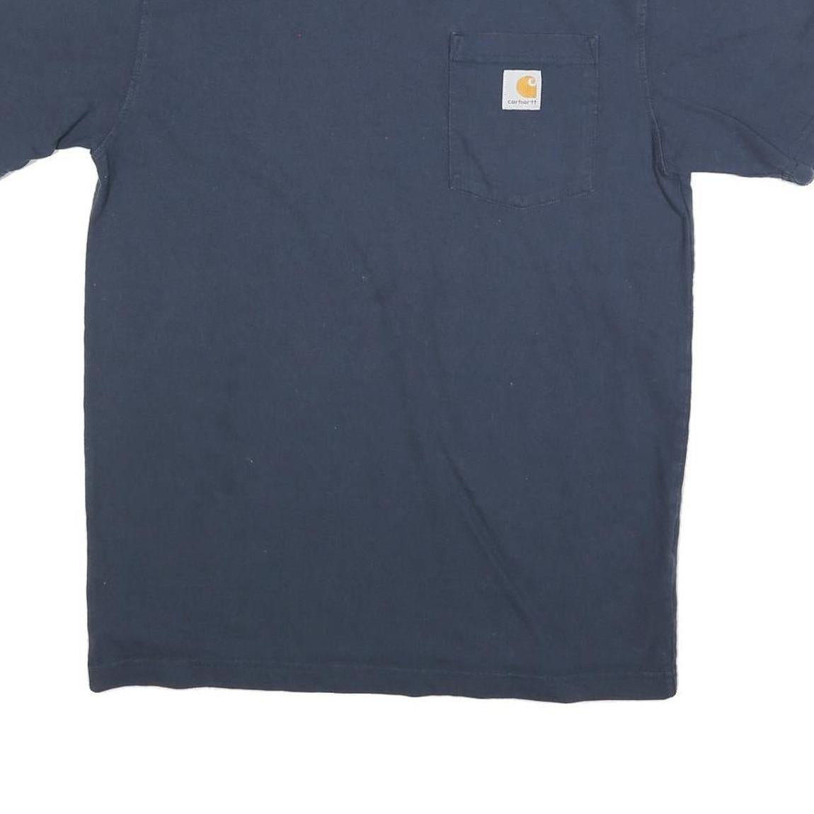 CARHARTT Mens Blue Pocket T-Shirt S Short Sleeve Crew Neck Cotton Blend Casual