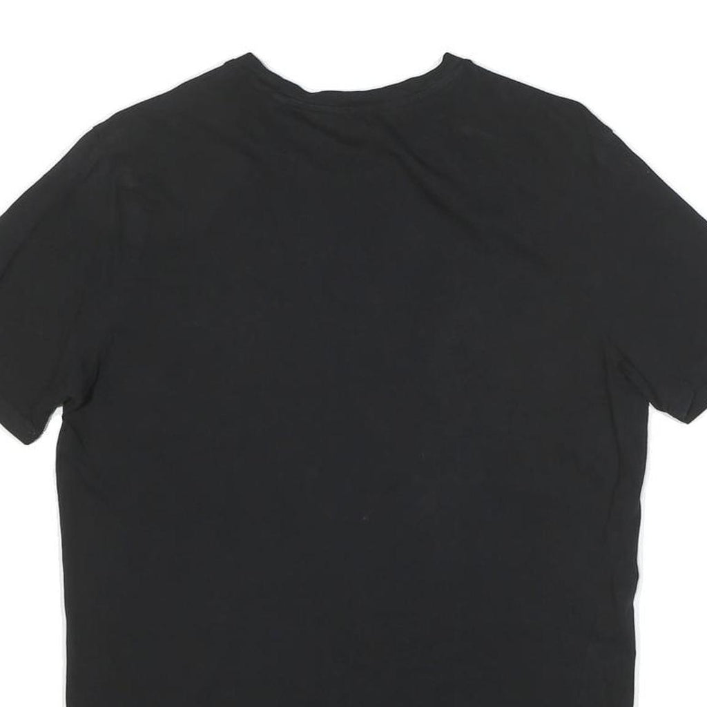 GUESS Mens Black S Logo Print T-Shirt Short Sleeve Crew Neck Casual Cotton Blend