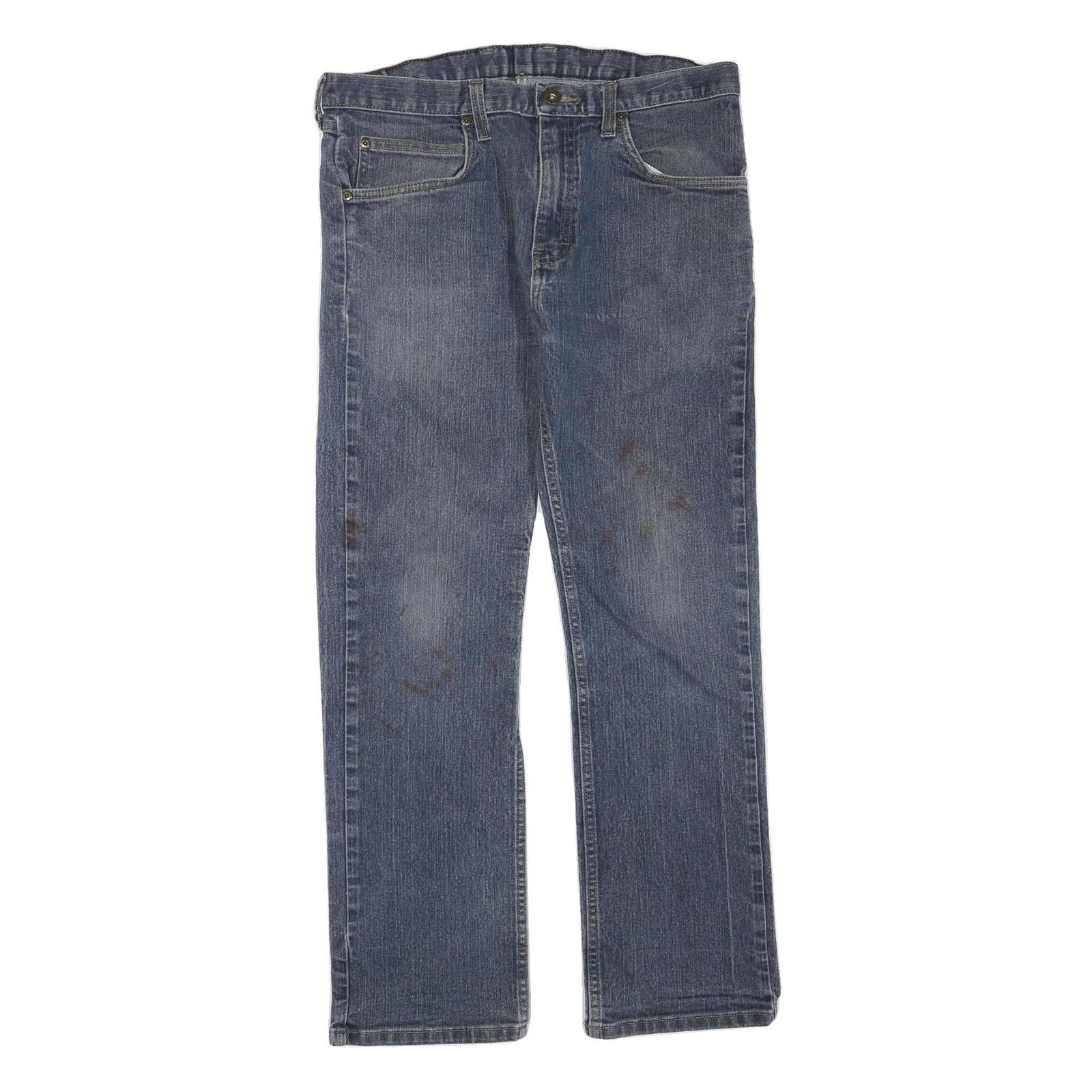 DICKIES Womens Regular Fit Blue Denim Straight Leg Jeans W34 L28 Cotton Blend