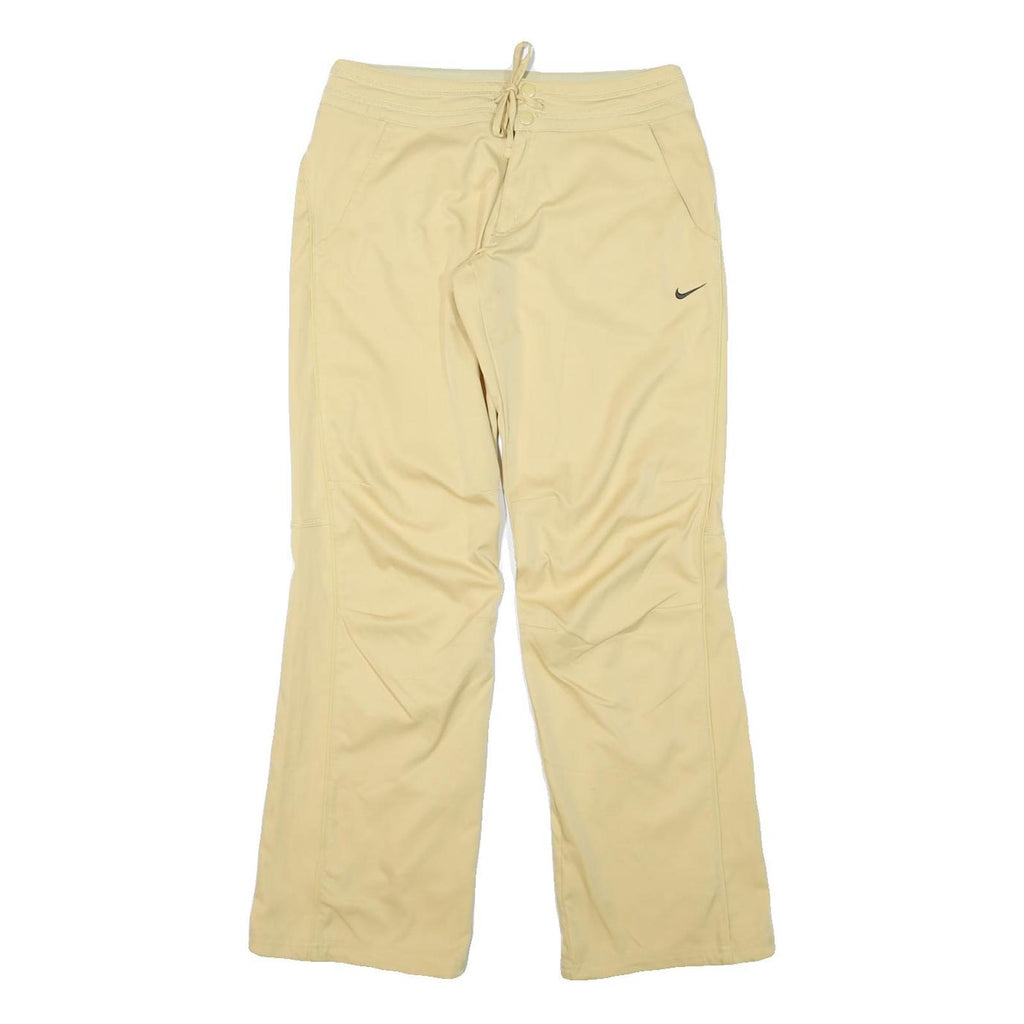 NIKE Womens Beige Polyester Blend Drawstring Waist Relaxed Fit Straight Leg