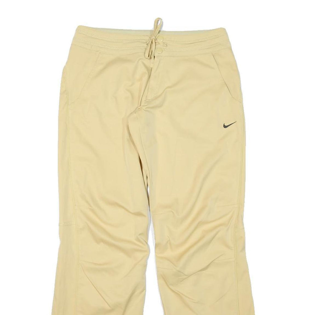 NIKE Womens Beige Polyester Blend Drawstring Waist Relaxed Fit Straight Leg