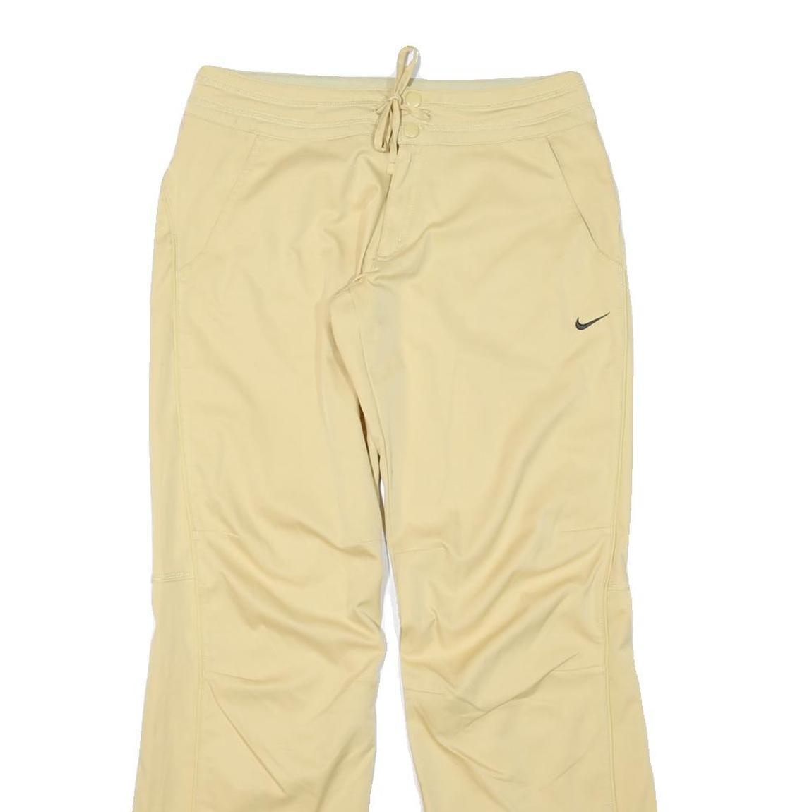 NIKE Womens Beige Polyester Blend Drawstring Waist Relaxed Fit Straight Leg