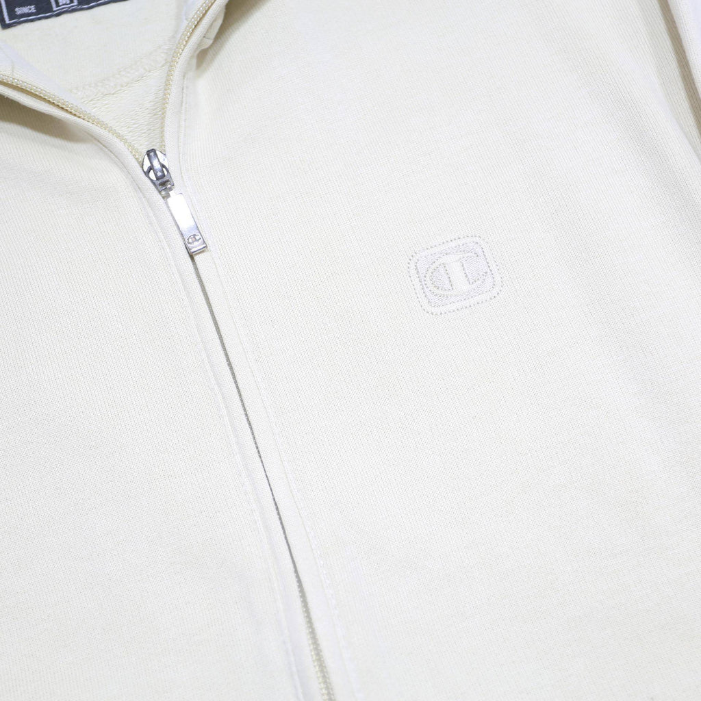 CHAMPION Mens Cream Jacket M Cotton Blend Plain Zip Casual Lightweight
