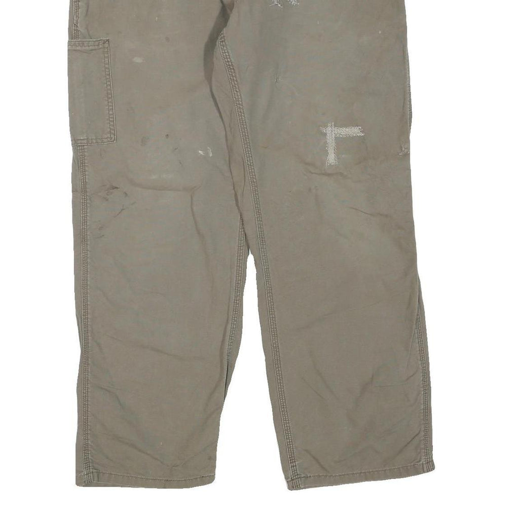 CARHARTT Mens Cotton Blend Beige Regular Fit Straight Leg Trousers W36 L30
