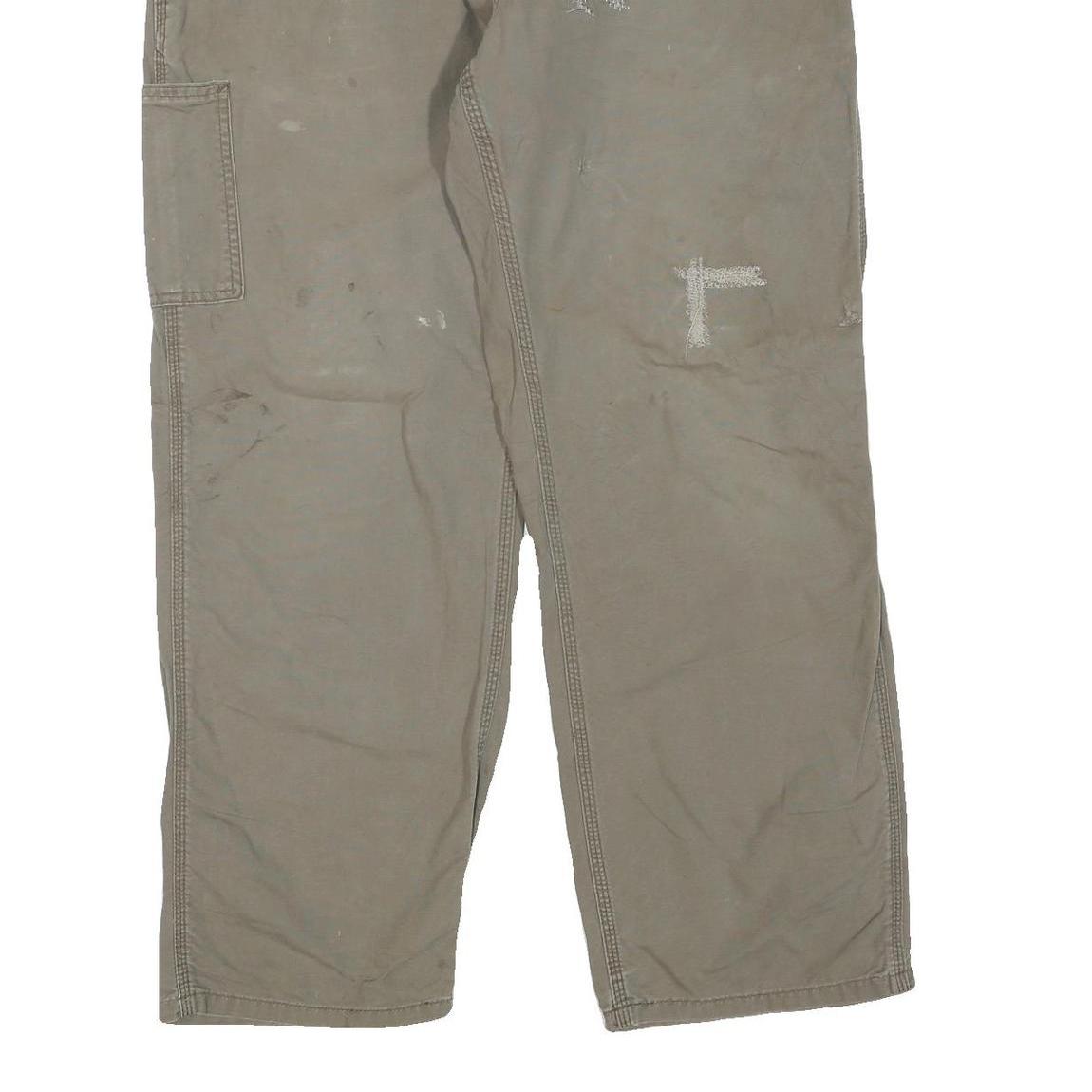 CARHARTT Mens Cotton Blend Beige Regular Fit Straight Leg Trousers W36 L30